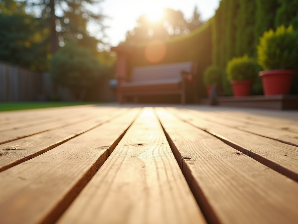 Wooden backyard deck — deck builders austin