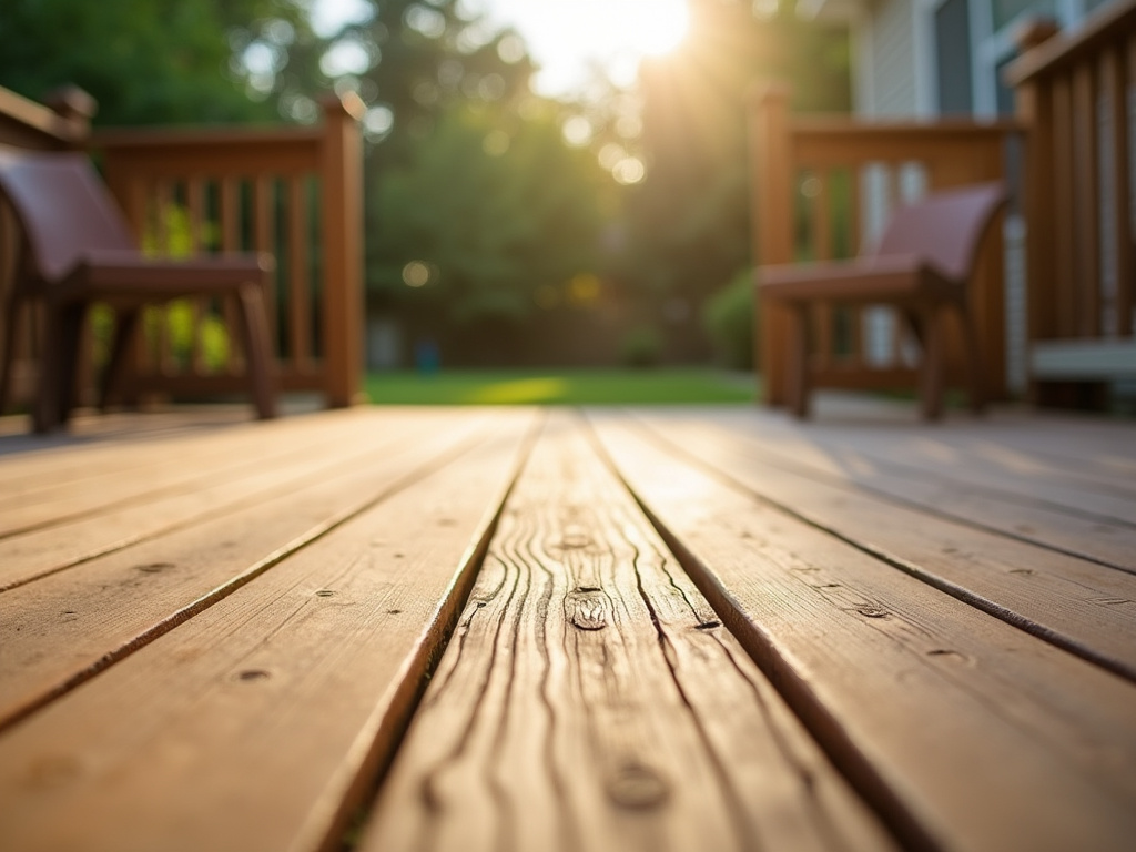 Wooden backyard deck — deck contractors austin