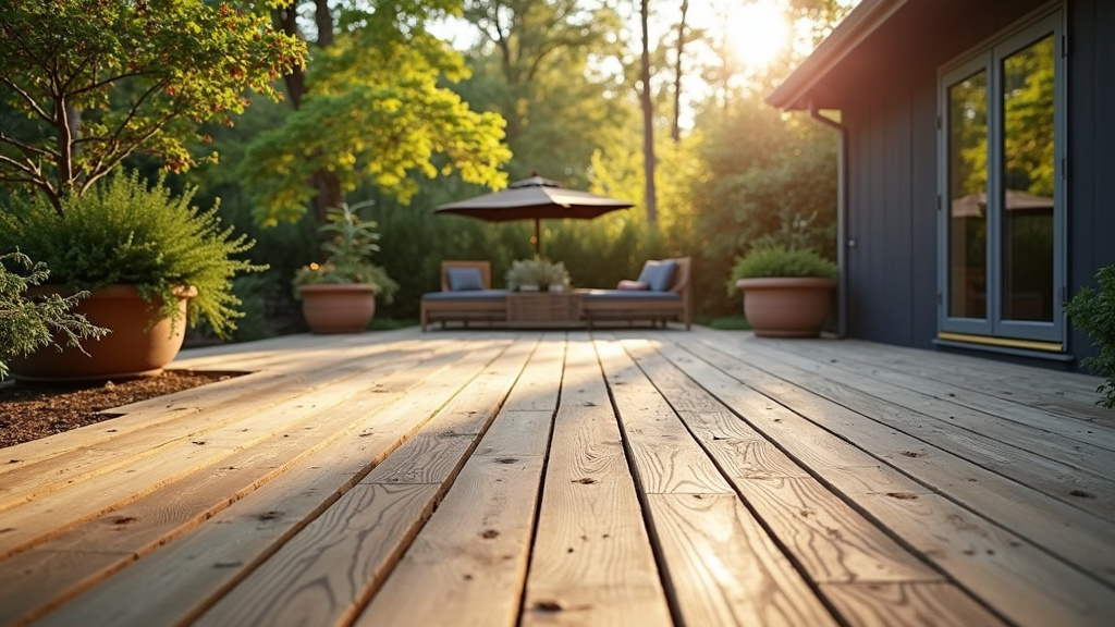 Wooden backyard deck — Golden State Builders, Austin, TX